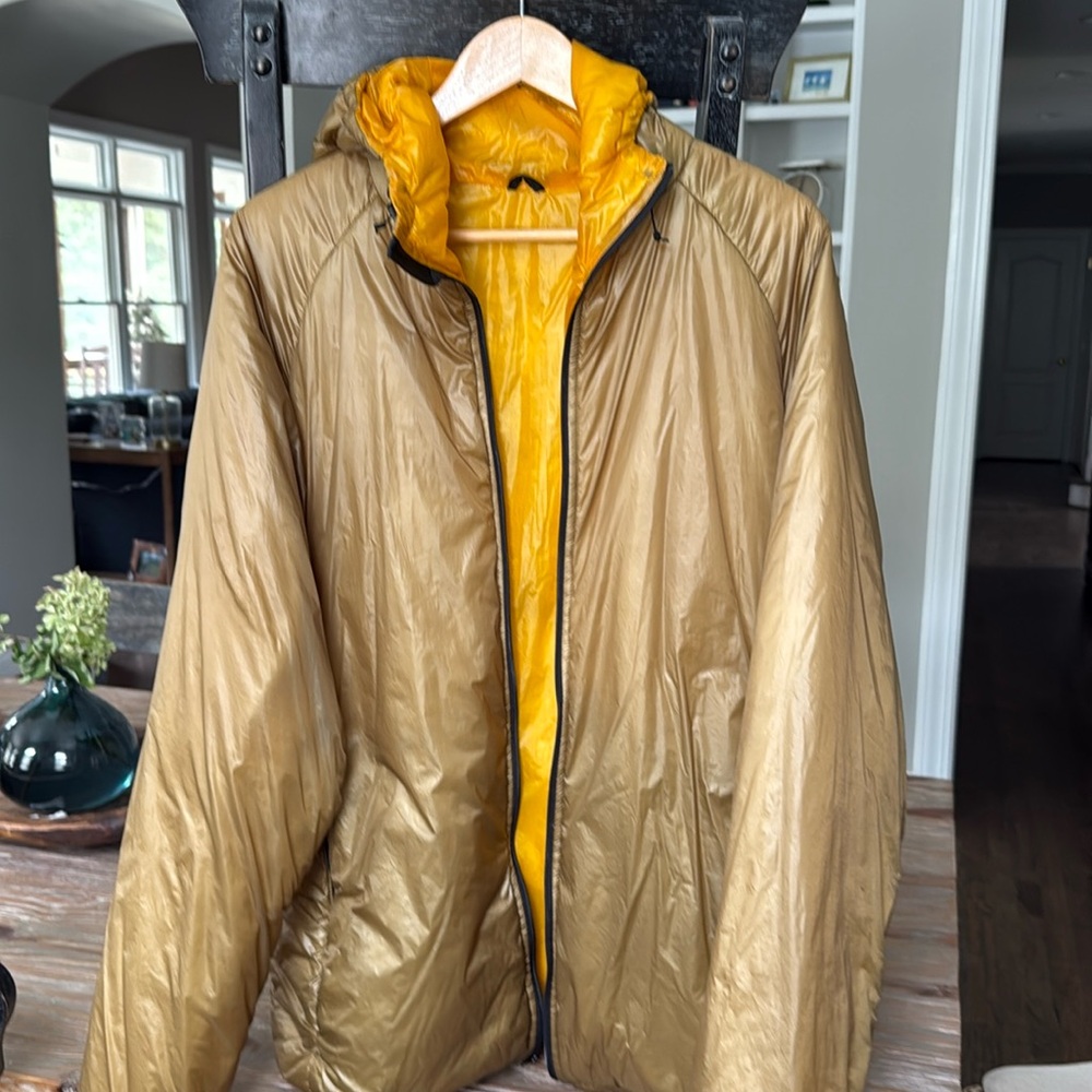 Enlightened Equipment Torrid Jacket Custom Colors Tan Yellow Made in USA Men's L